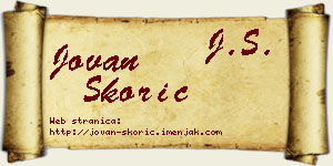 Jovan Škorić vizit kartica